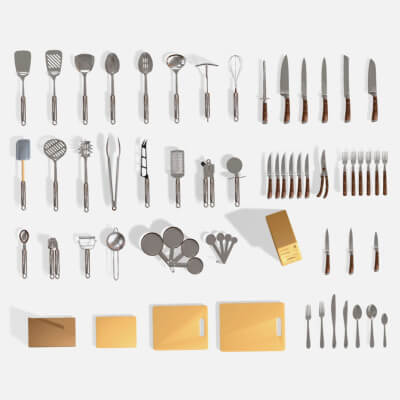 Kitchen Tool 50 Realistic Kitchen Asset Pack Low Poly Utensi