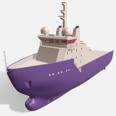 Low Poly Marine Supply Vessel Ship Model 2