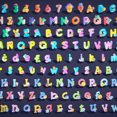 Toon Alphabets and Numbers Mega Pack - Kids Cartoon Pack by Laxminarayan Artistry