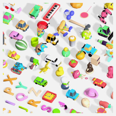 Toy Pack - Low Poly 236 Toys Objects - Mega Pack Match Game