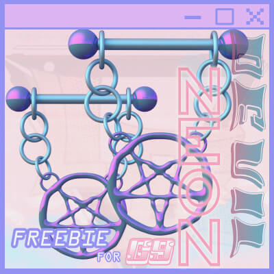 Neon Devil - Pentagram Nipple Bars