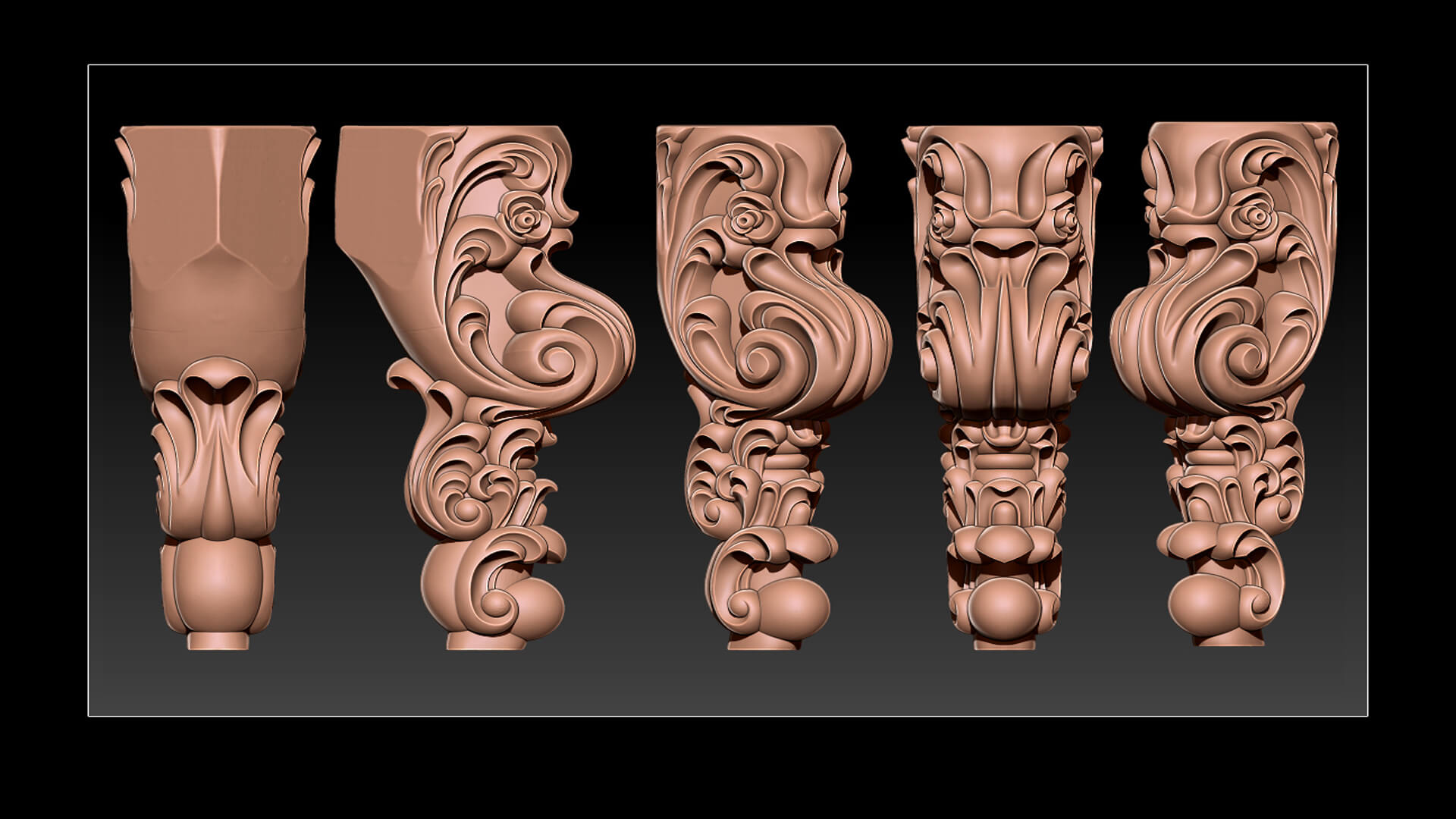 Table Leg Model Classic Table and Chair Leg Model Kit _061 by Lee - Choi - GC
