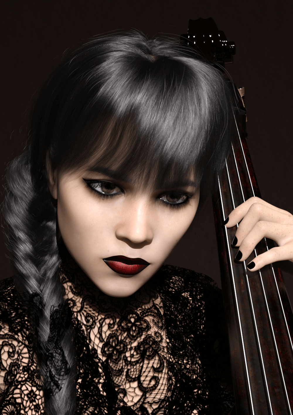Double Bass portrait 3D Render RenderHub Gallery