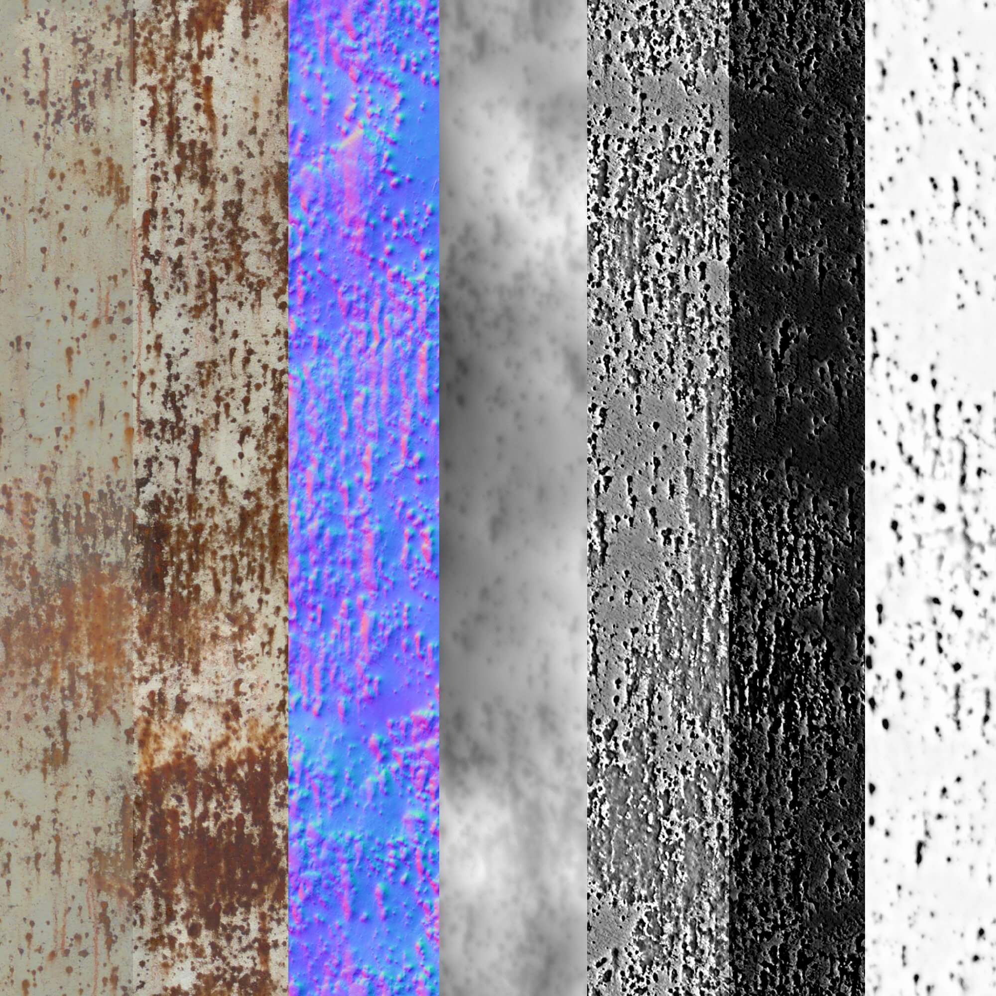 25 Seamless Rusty Metal Surfaces PBR Volume 2 - 3D Texture by leon017