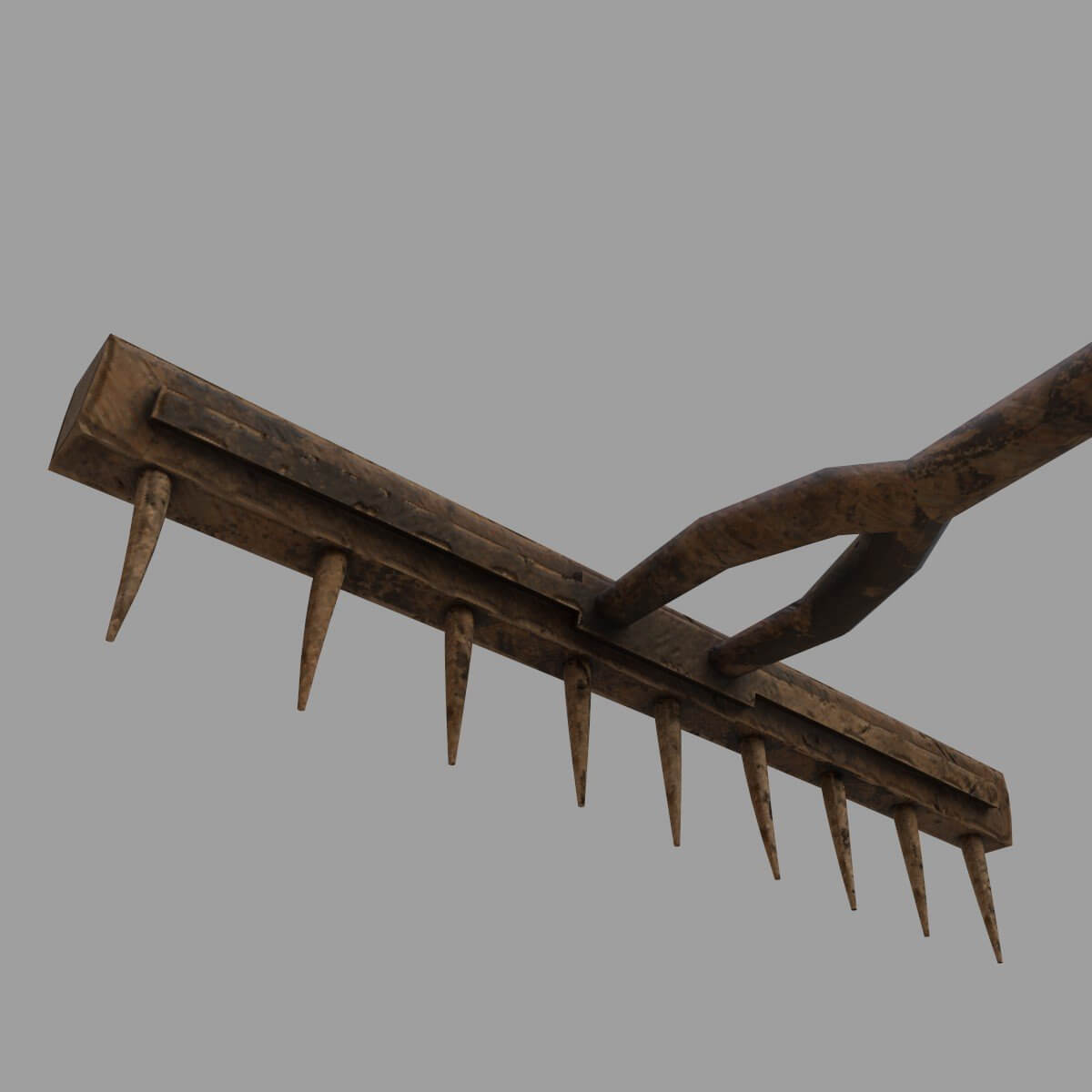 Pack of 6 Medieval Farm Rakes and Hoe 3D Model by leon017