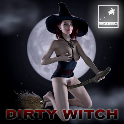Dirty Witch - Outfit Hat Broom and Bonus Poses by lightBLUE
