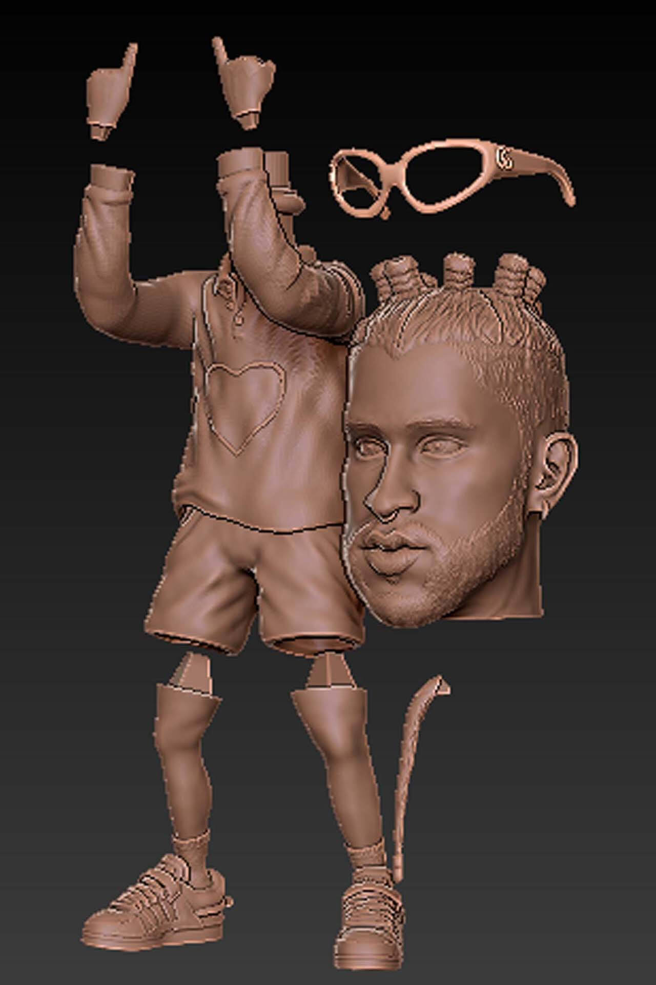 Bad Bunny Singer 3D Print Model by Lima3d