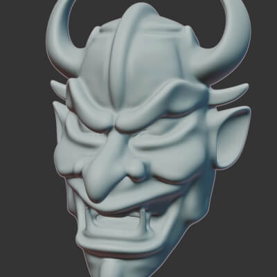 3D Digital Model of a Japanese Oni Mask 3D Printable
