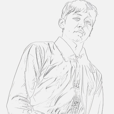 A Boys Gentle Expression Sketch in Detail