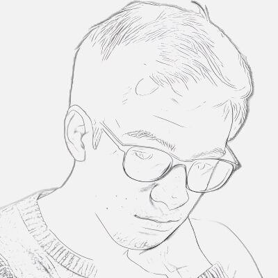 A Thoughtful Sketch Boy with Glasses