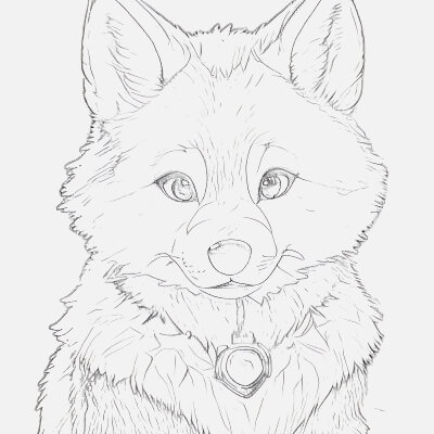 Adorable Fox Sketch Showing Playful Expression