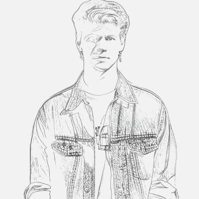 Adult Boy Sketch - Sketching the Strength