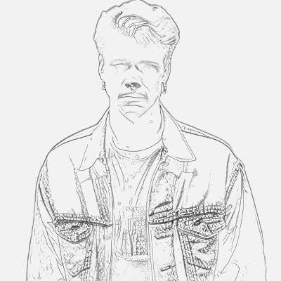 Portrait Sketch of an Adult Male