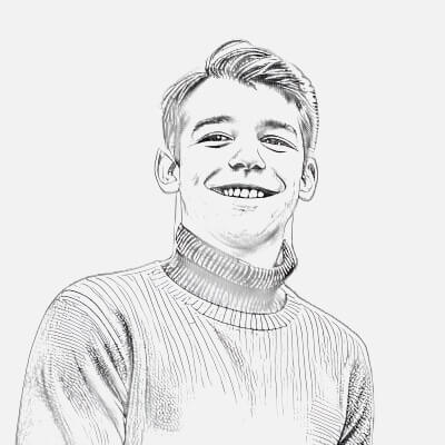 Simple Sketch of a Boy with a Calm Expression