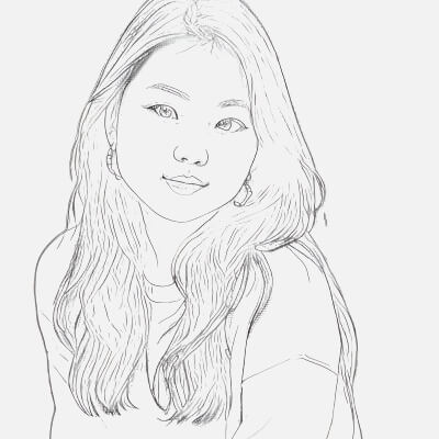 Sketch of a Beautiful Girl Capturing Elegance