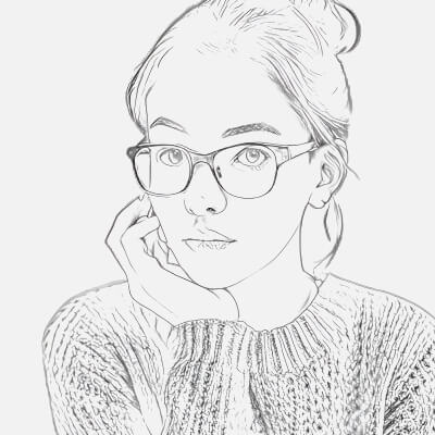 The Charm Sketch of a Girl Captured through Careful Strokes