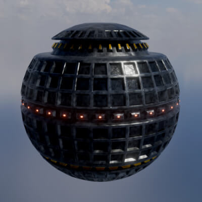 Ballytic-813c - Heavy Spherical Steel Machine - PBR 4K