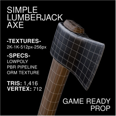 GameReady Weapon - LumberjackAxe2K-PBR