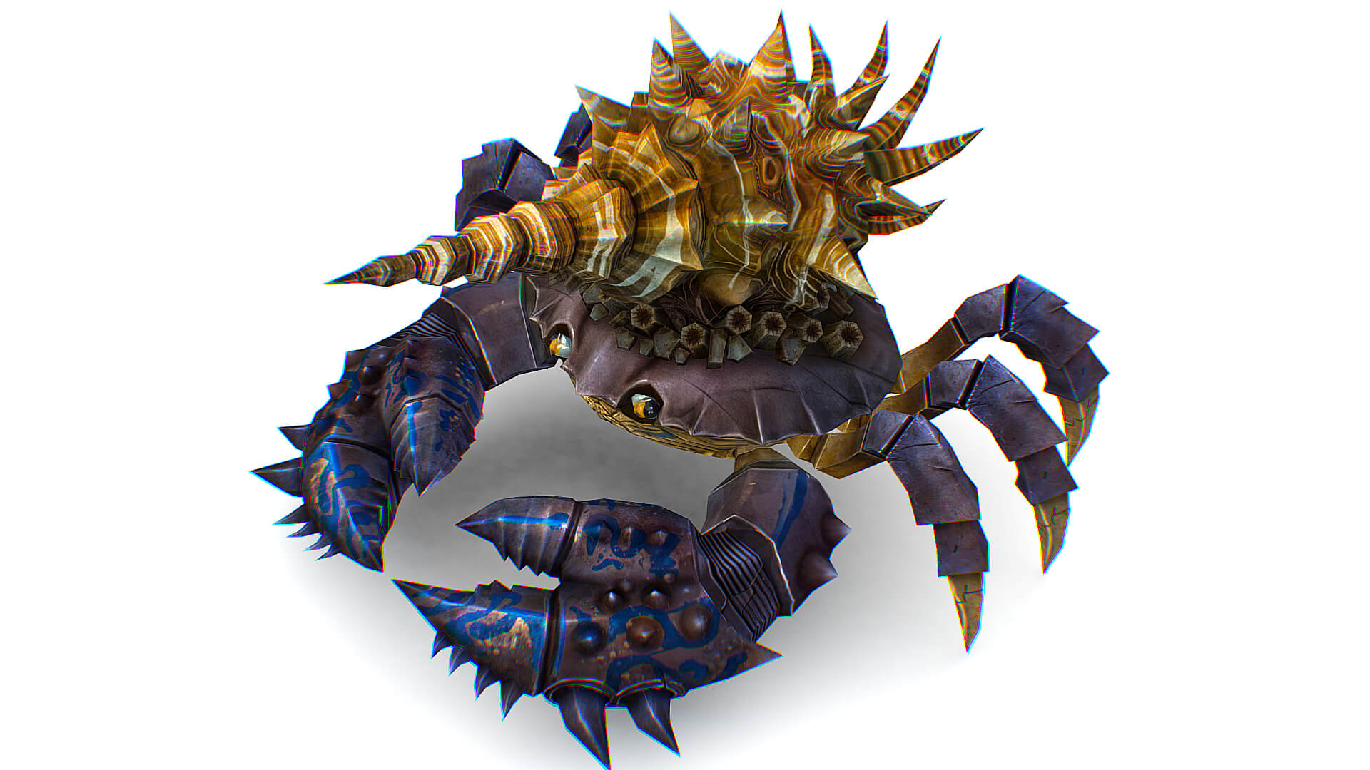 Blue Giant Crab Shell Crayfish Arthropods Sea Animal - 3D Model by ...