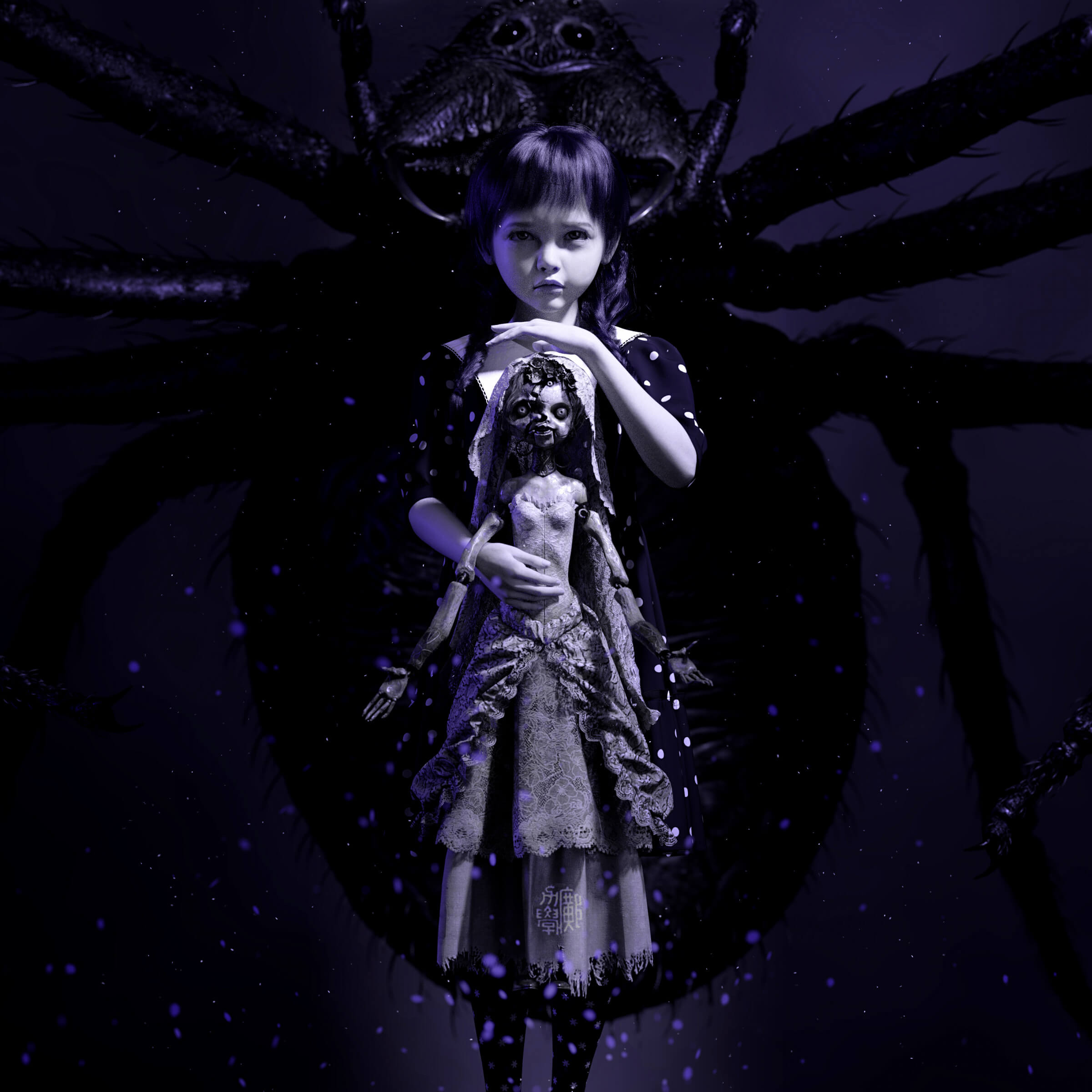 Wednesday's Doll 3D Render, Digital Art by lkwong21