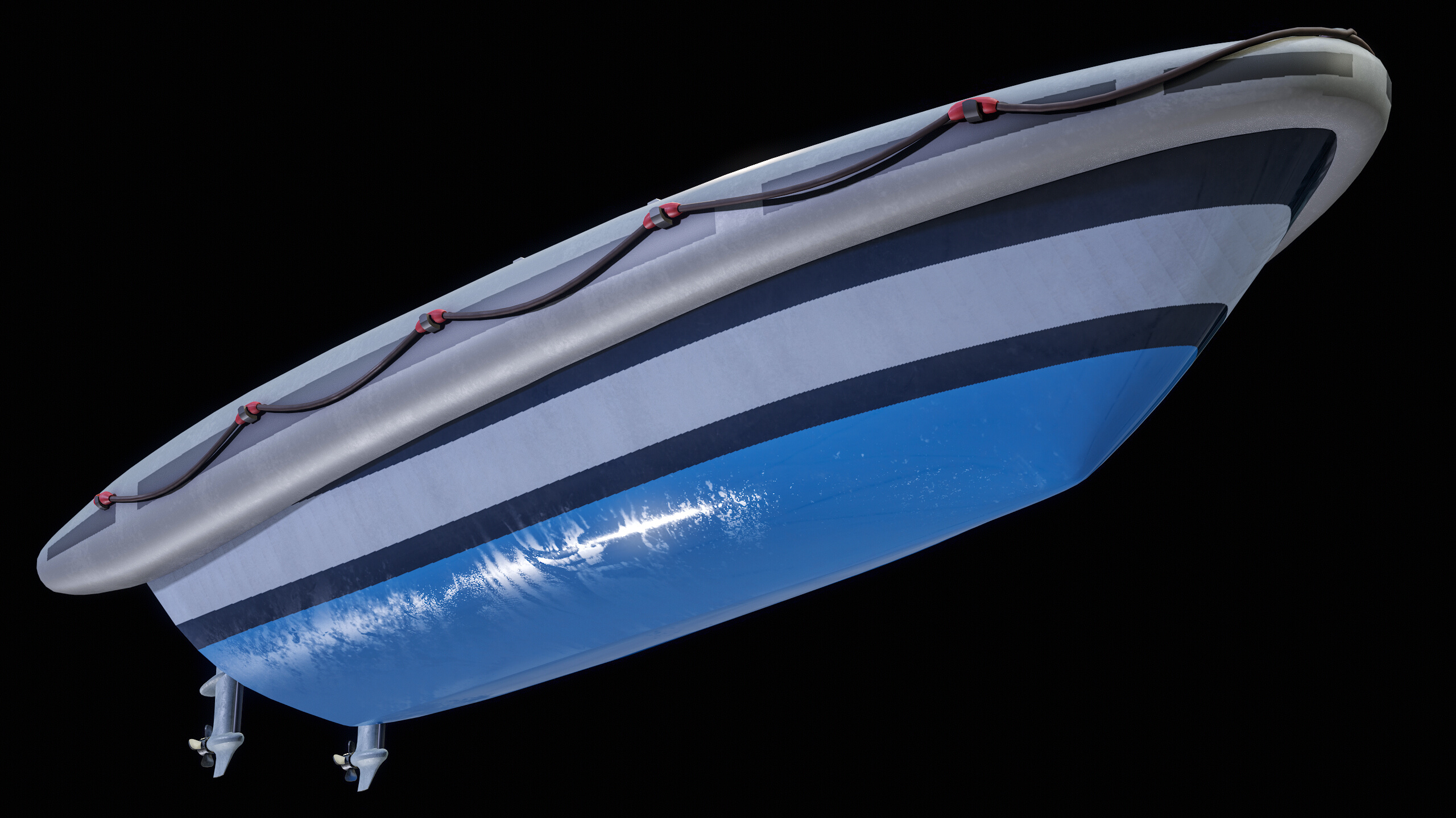 Coastal Guard Inflatable Boat PBR 3D Model by Locus Models
