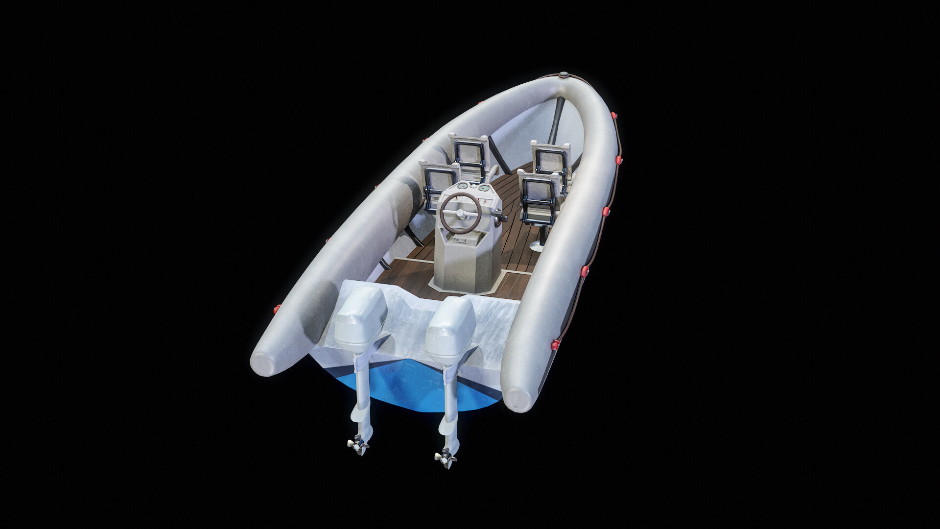 Coastal Guard Inflatable Boat PBR 3D Model by Locus Models