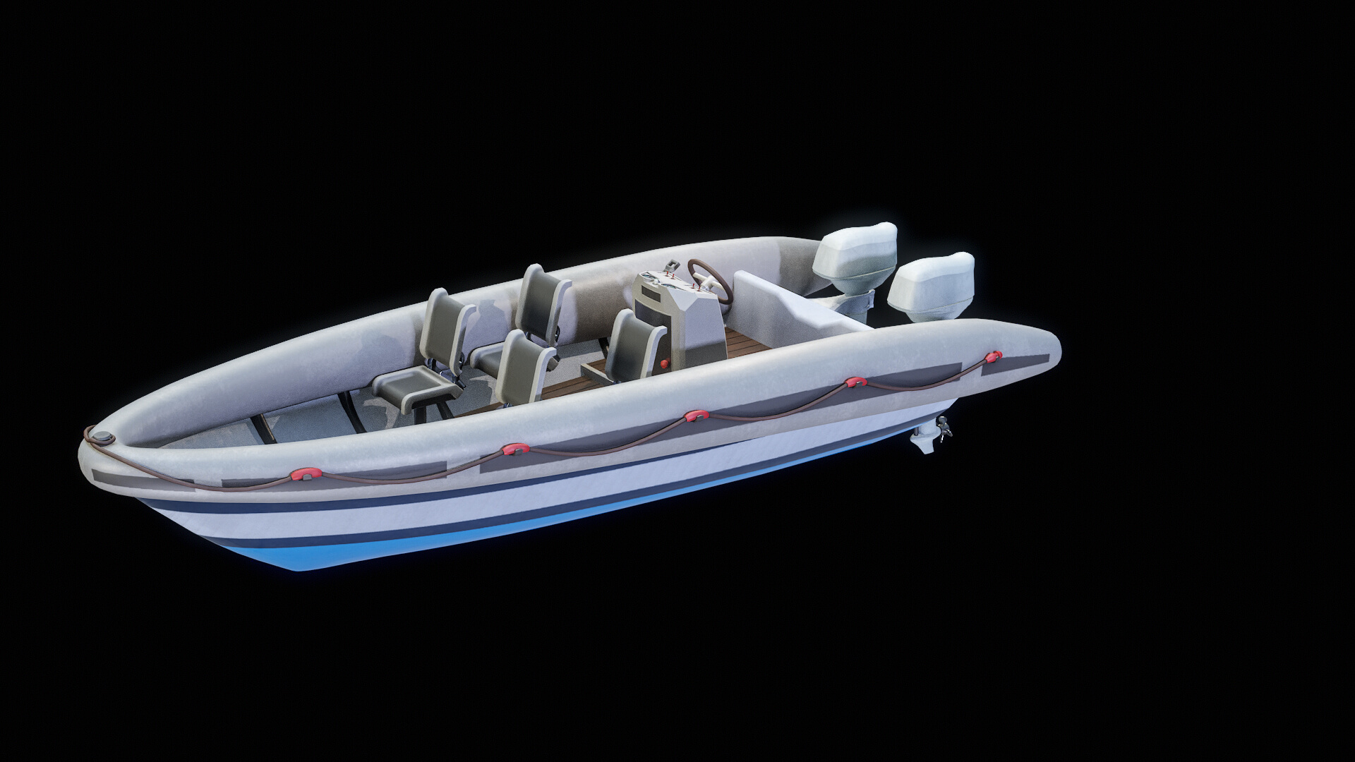 Coastal Guard Inflatable Boat PBR 3D Model by Locus Models