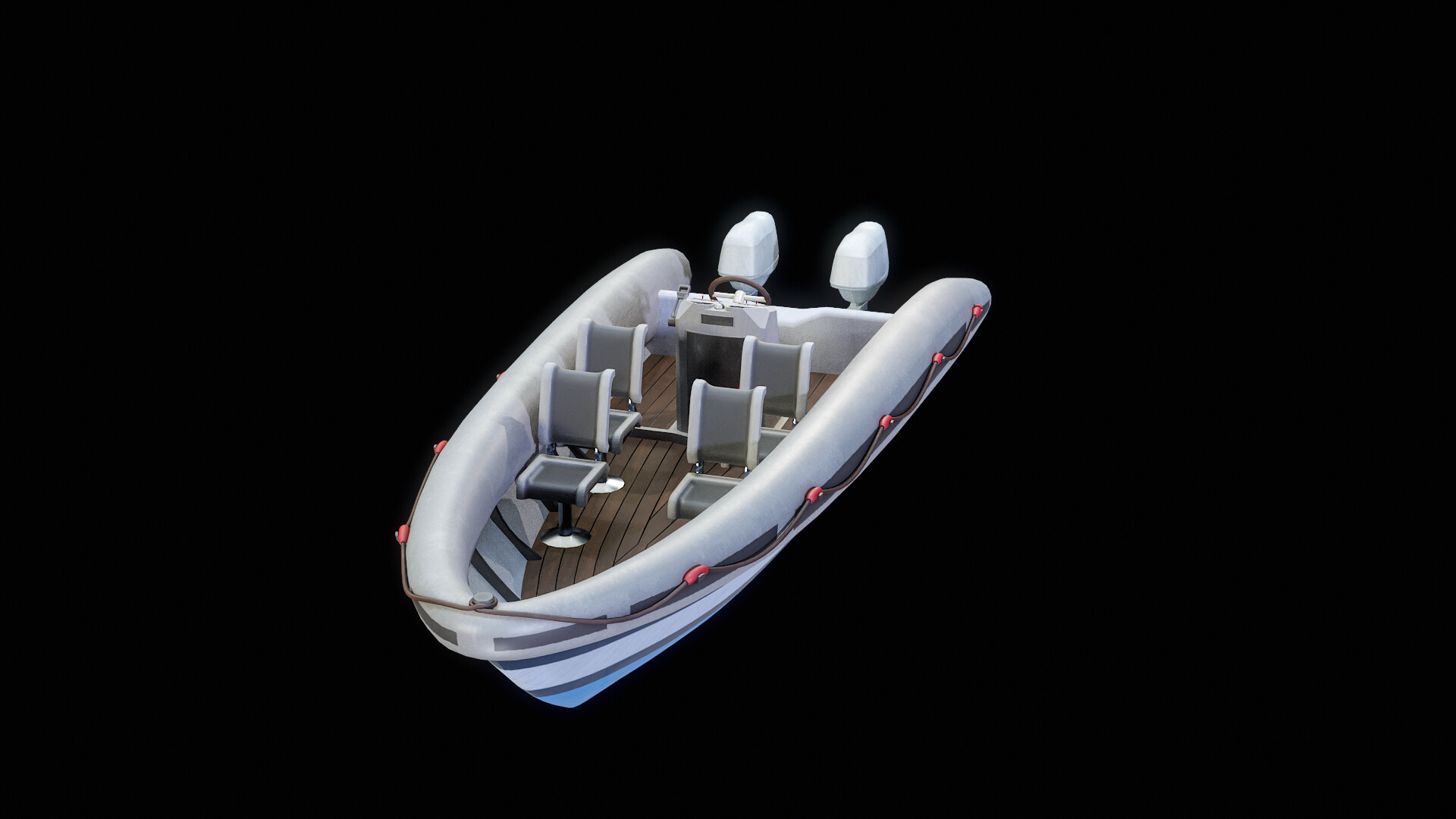 Coastal Guard Inflatable Boat PBR 3D Model by Locus Models