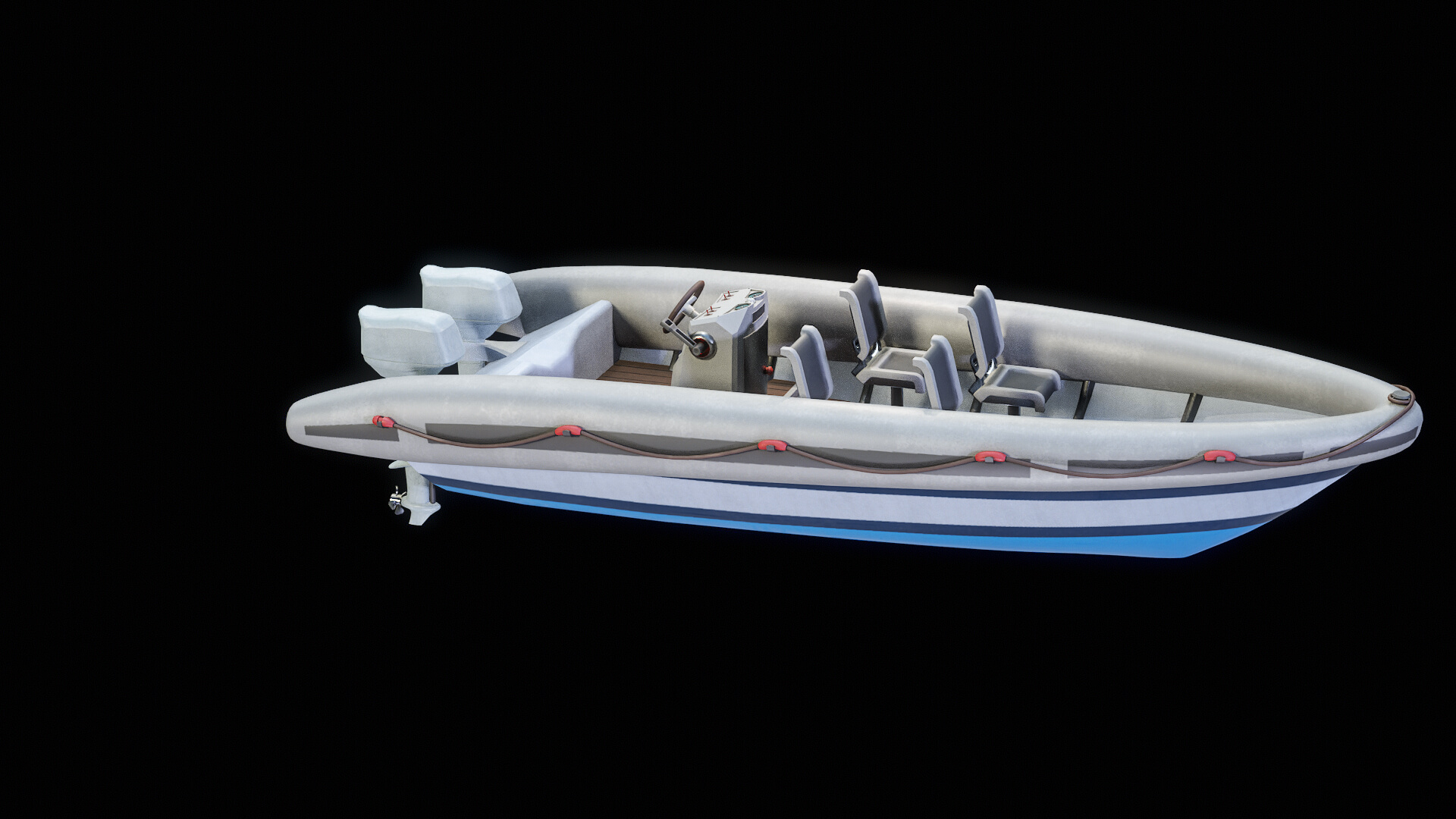 Coastal Guard Inflatable Boat PBR 3D Model by Locus Models
