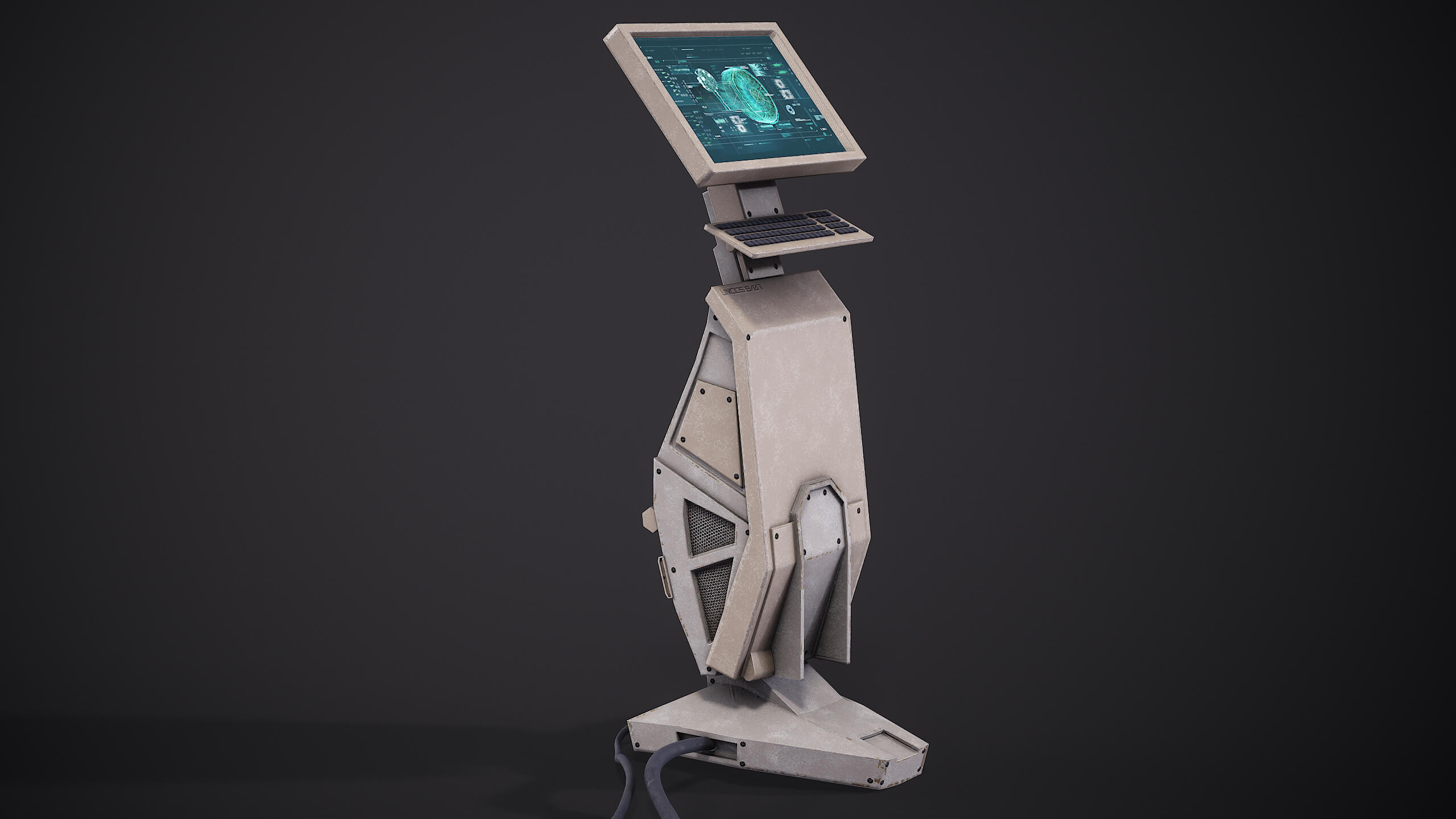 SciFi Computer Terminal Game Ready PBR 3D Model by Locus Models