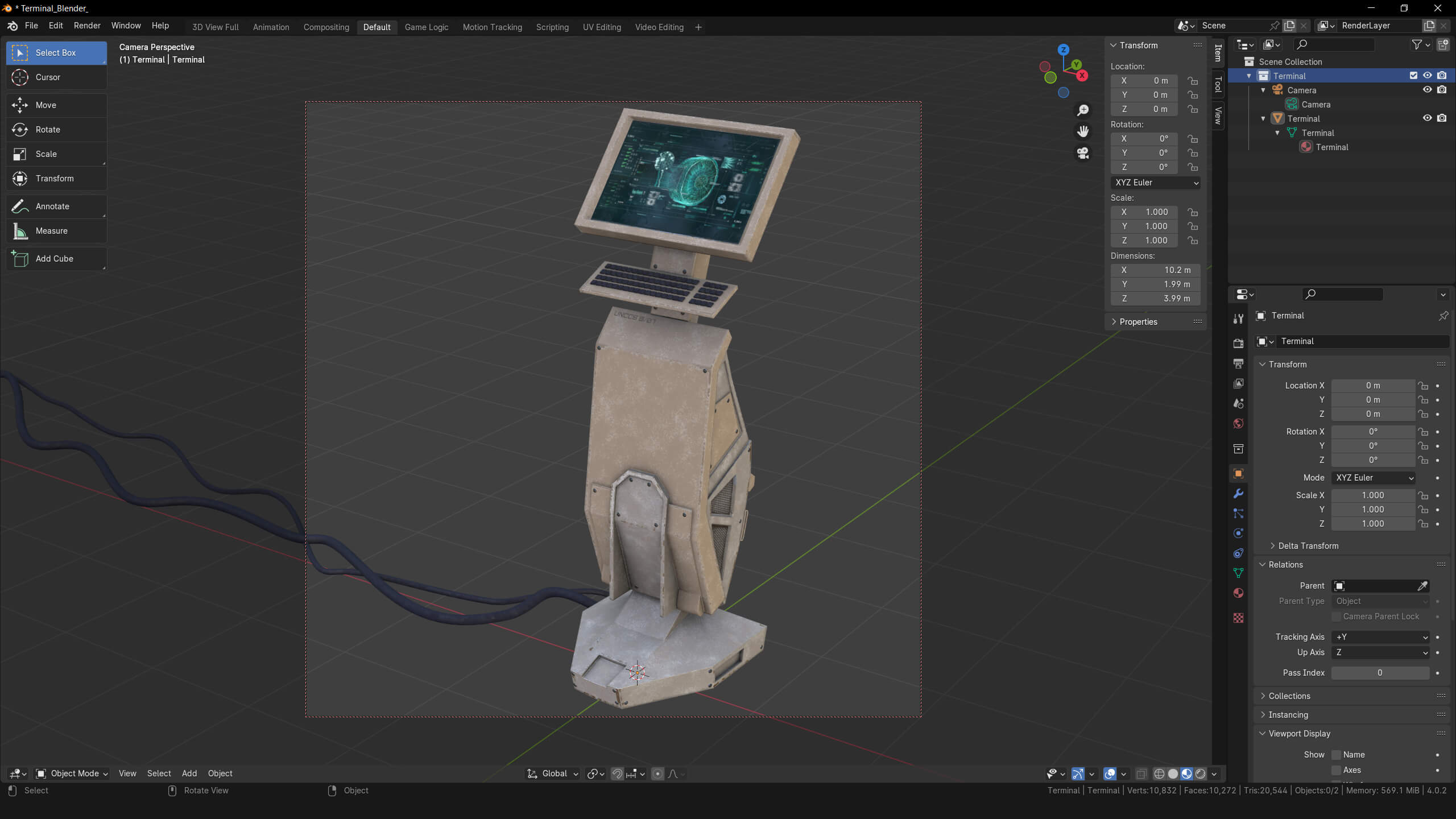 SciFi Computer Terminal Game Ready PBR 3D Model by Locus Models