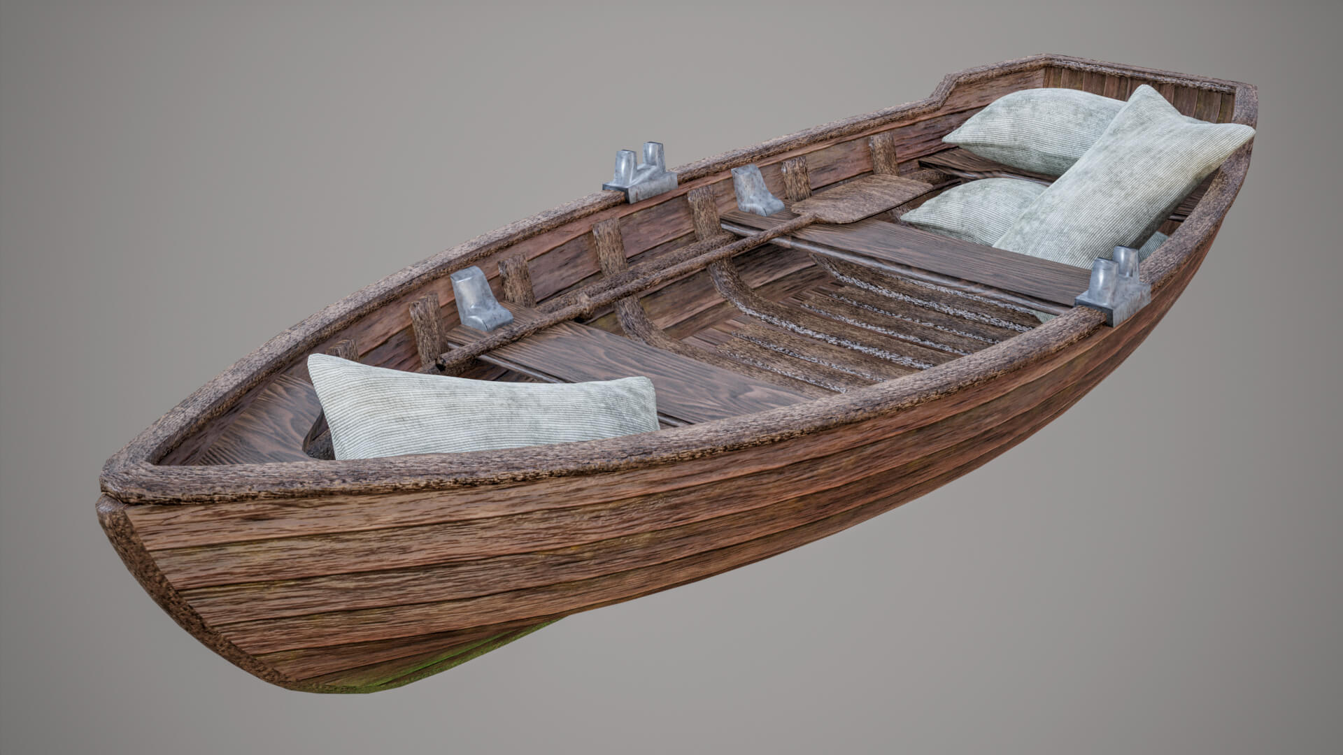 Primitive Boat Model Wooden Old Boat PBR - 3D Model by Locus Models