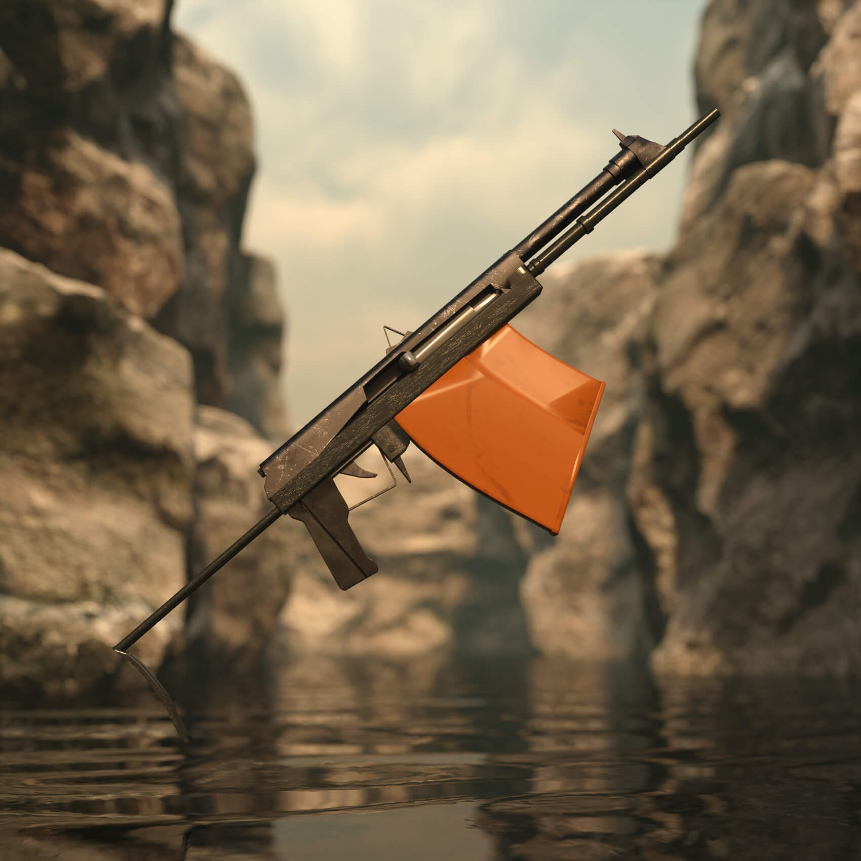 Aps Underwater Gun for G8F 3D Model by Loriel