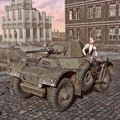 Daimler Mk2 Armored Car WT for DAZ3D