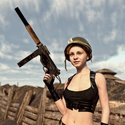 Grease Gun M3 WW2 for G8F and G9