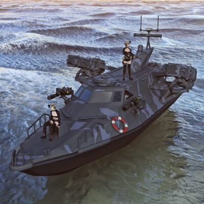 Looch Military Boat for DAZ3D