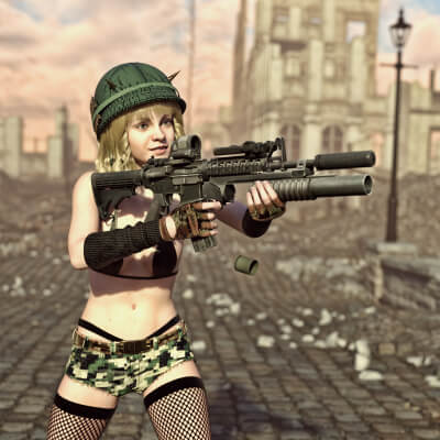M4A1 TK Assault Rifle with Launcher for G8F and G9 by Loriel