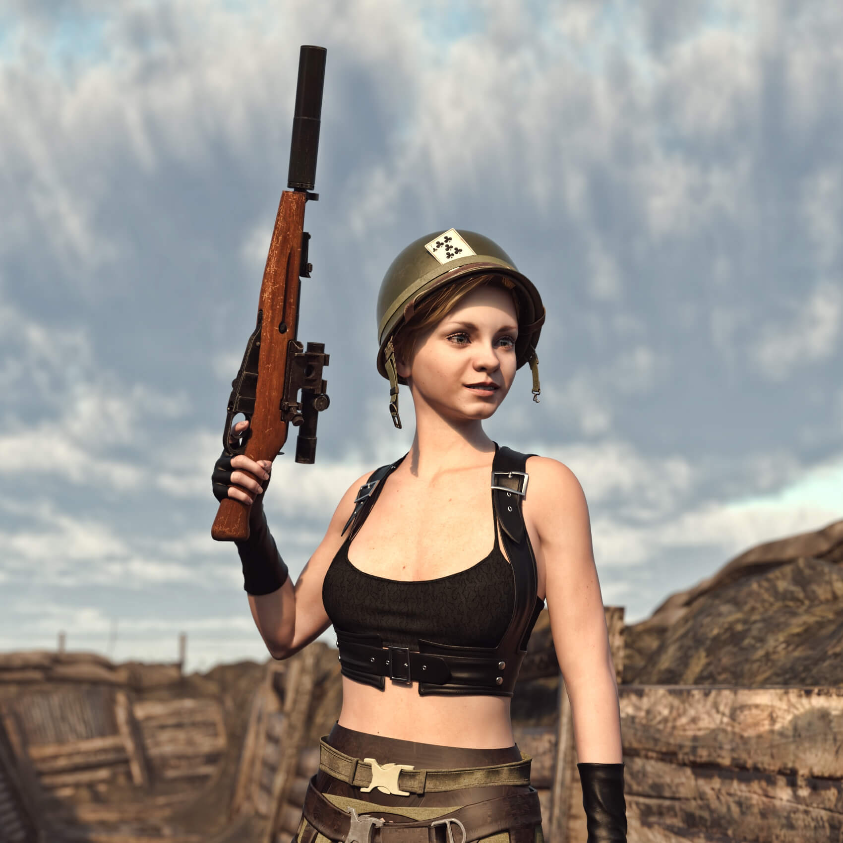 Mosin Obrez Sniper TK for G8F and G9 - Daz Content by Loriel