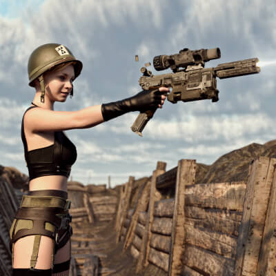 SciFi Luger Pistol for G8F and G9 by Loriel