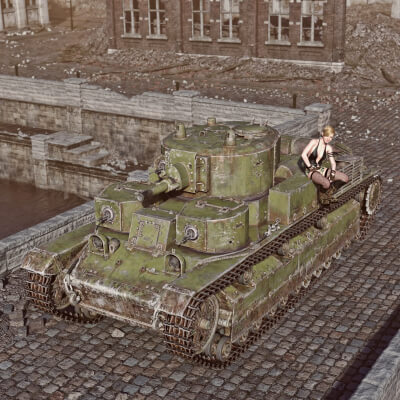 T28 Multiturret Tank Wt for Daz3D - Daz Content by Loriel