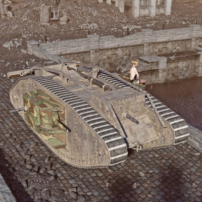 WW1 Heavy Tank Mk5 WT for Daz3D
