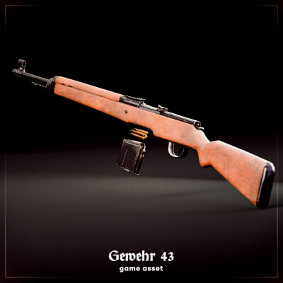G43 Rifle Icon WW2 Gewehr 43 Rigged Walther G43 - 3D Model by Loss