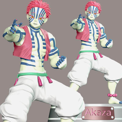 Demon Slayer - Akaza Kimetsu No Yaiba 3D Model by lovemodel