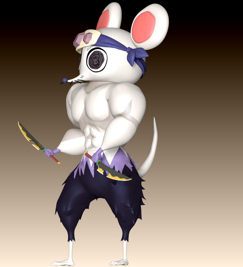 Ninju Muscle Mice - Demon Slayer 3D Model by lovemodel