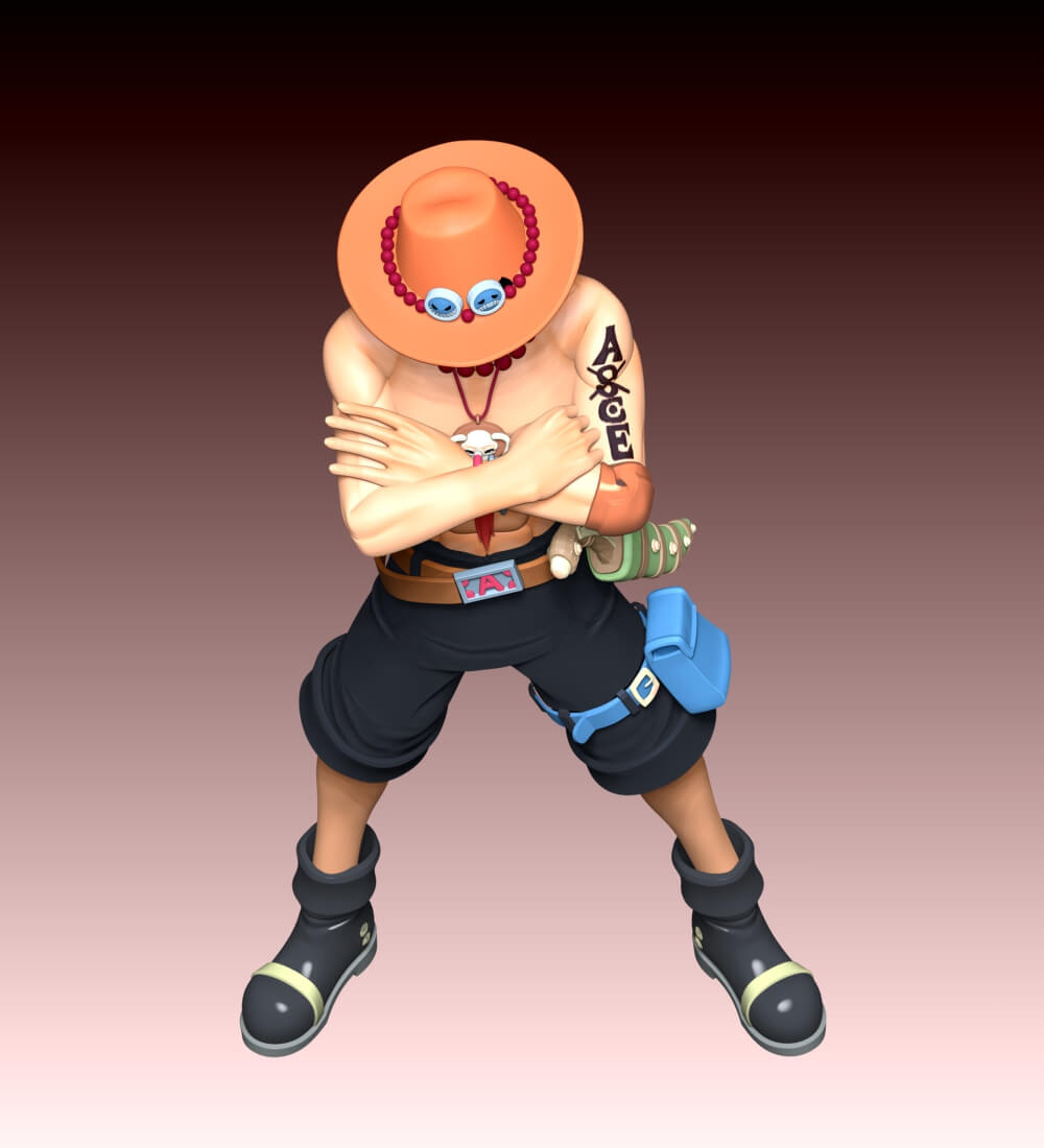 Portgas D Ace - One Piece 3D Model by lovemodel