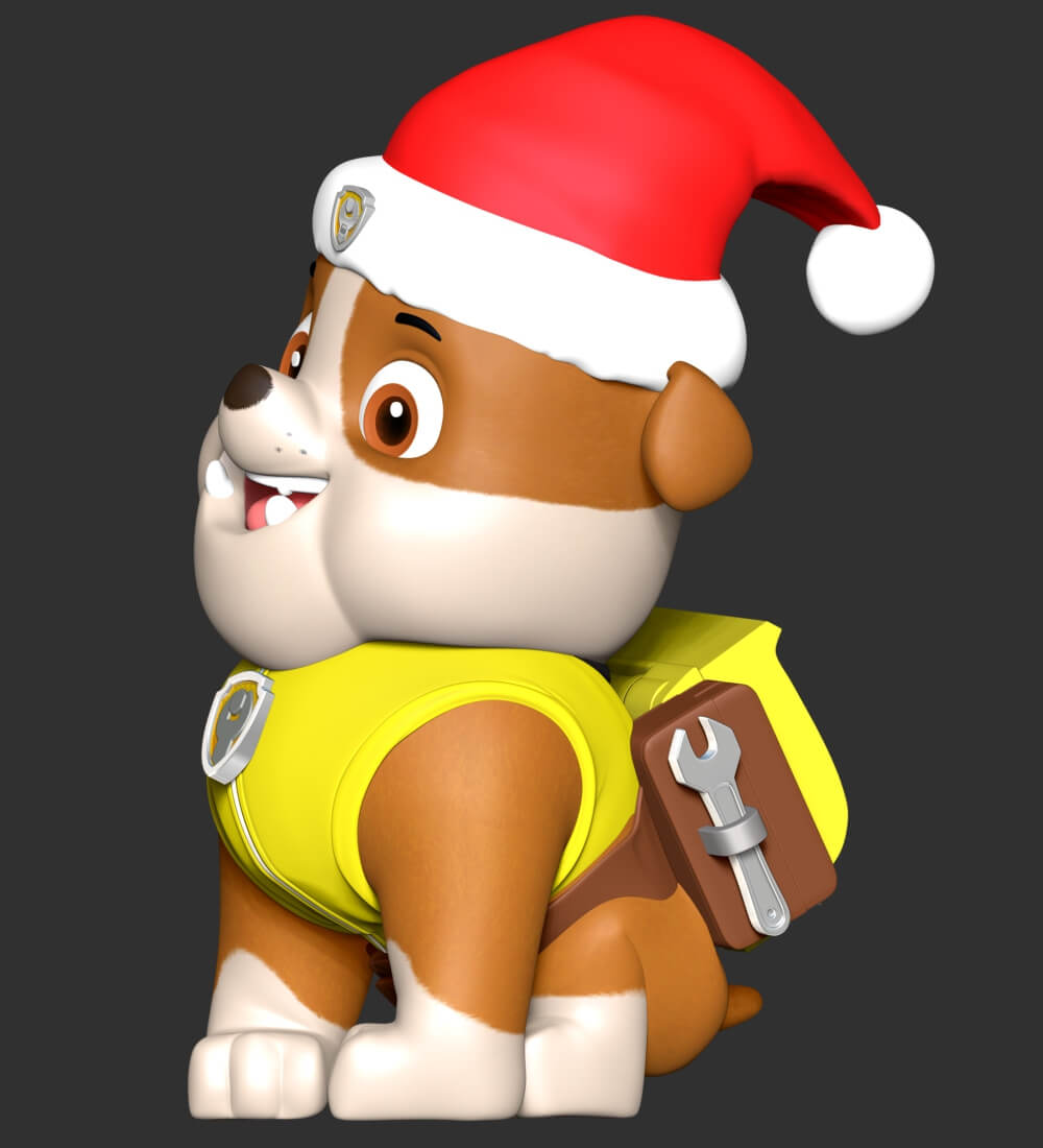 Rubble Christmas Paw Patrol 3D Model by lovemodel