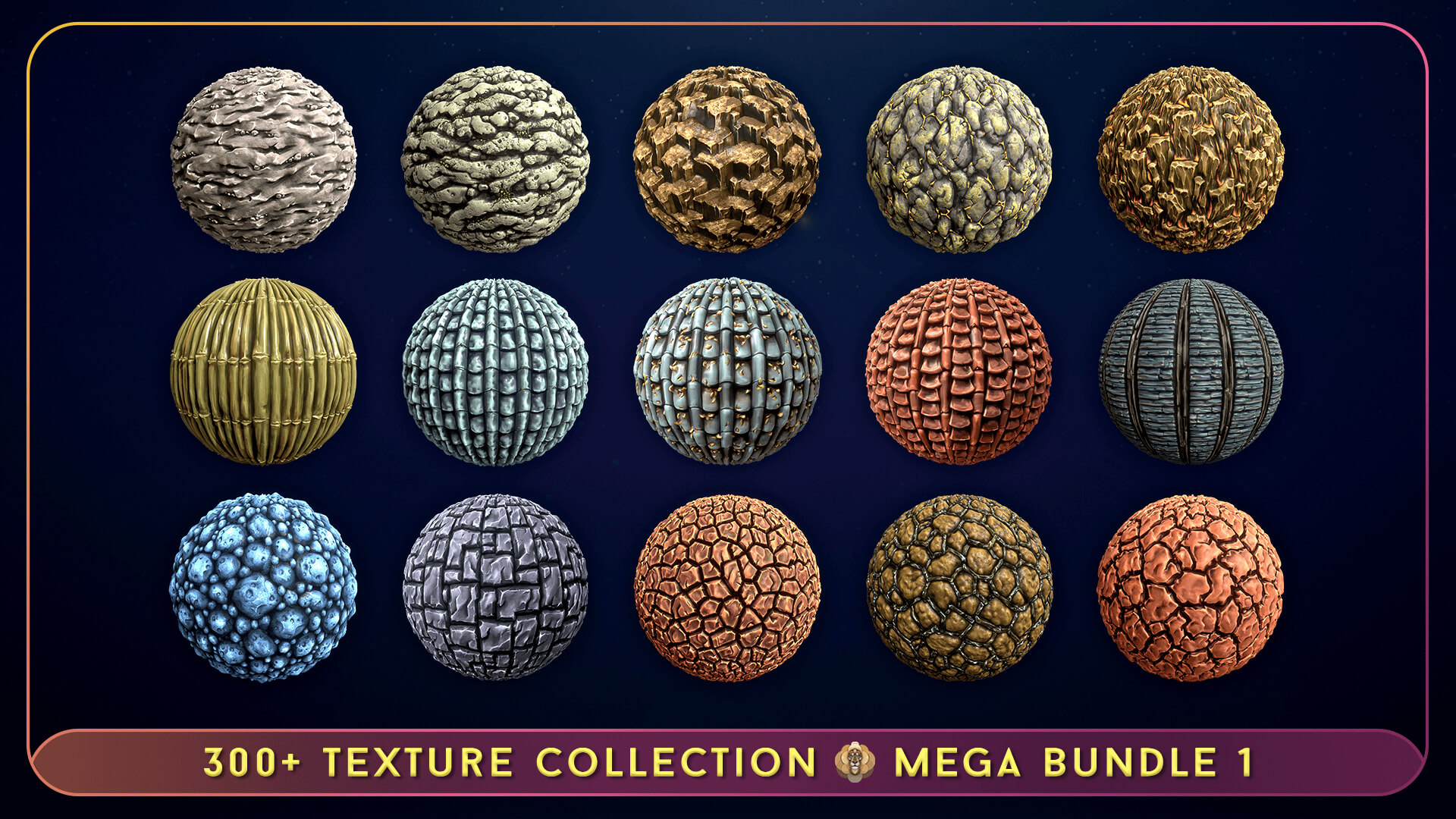 300+ Hand Painted Textures - Mega Bundle Part 1 3D Texture by Lowlypoly