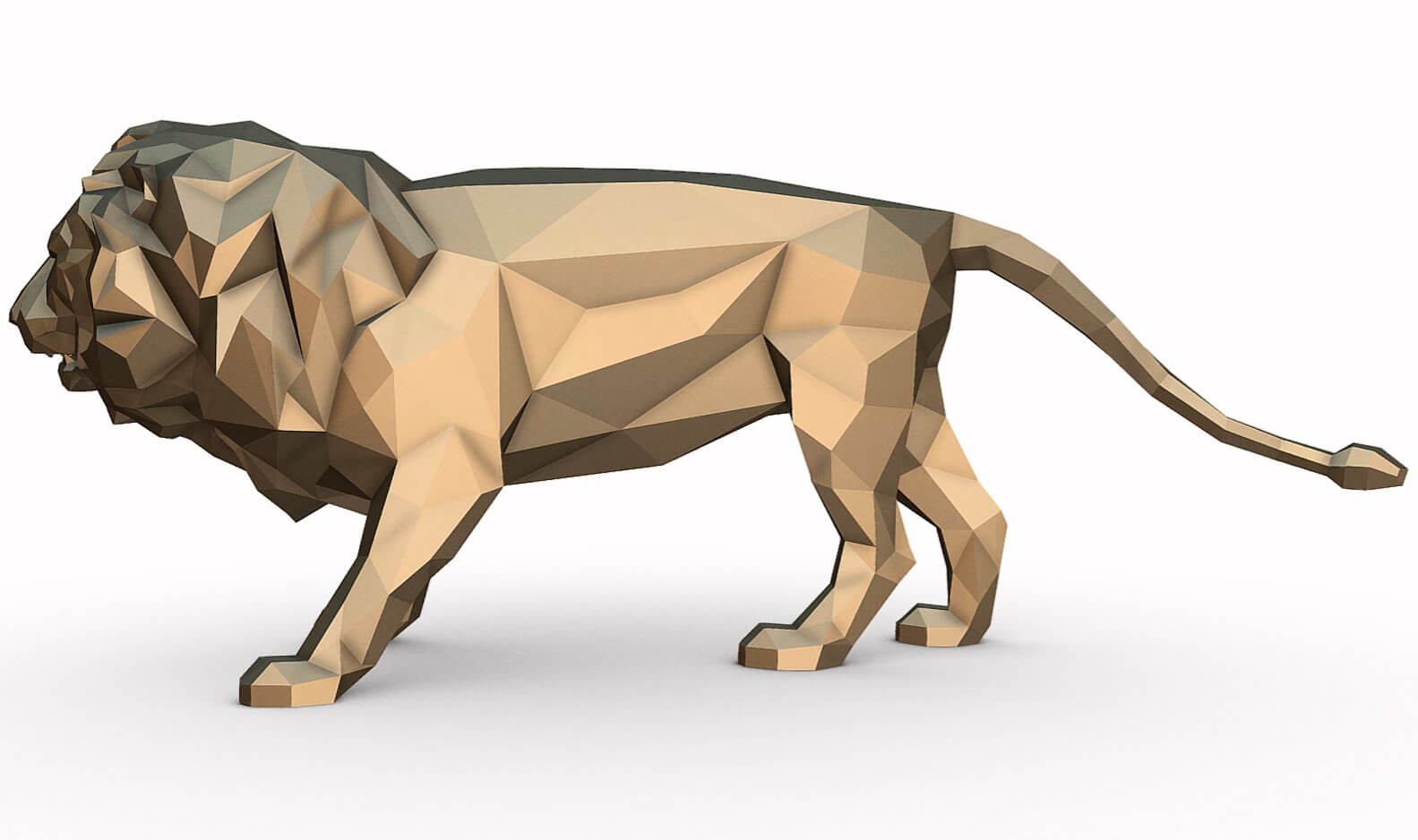 Low Poly Lion - 3D Model by lowpoly_print