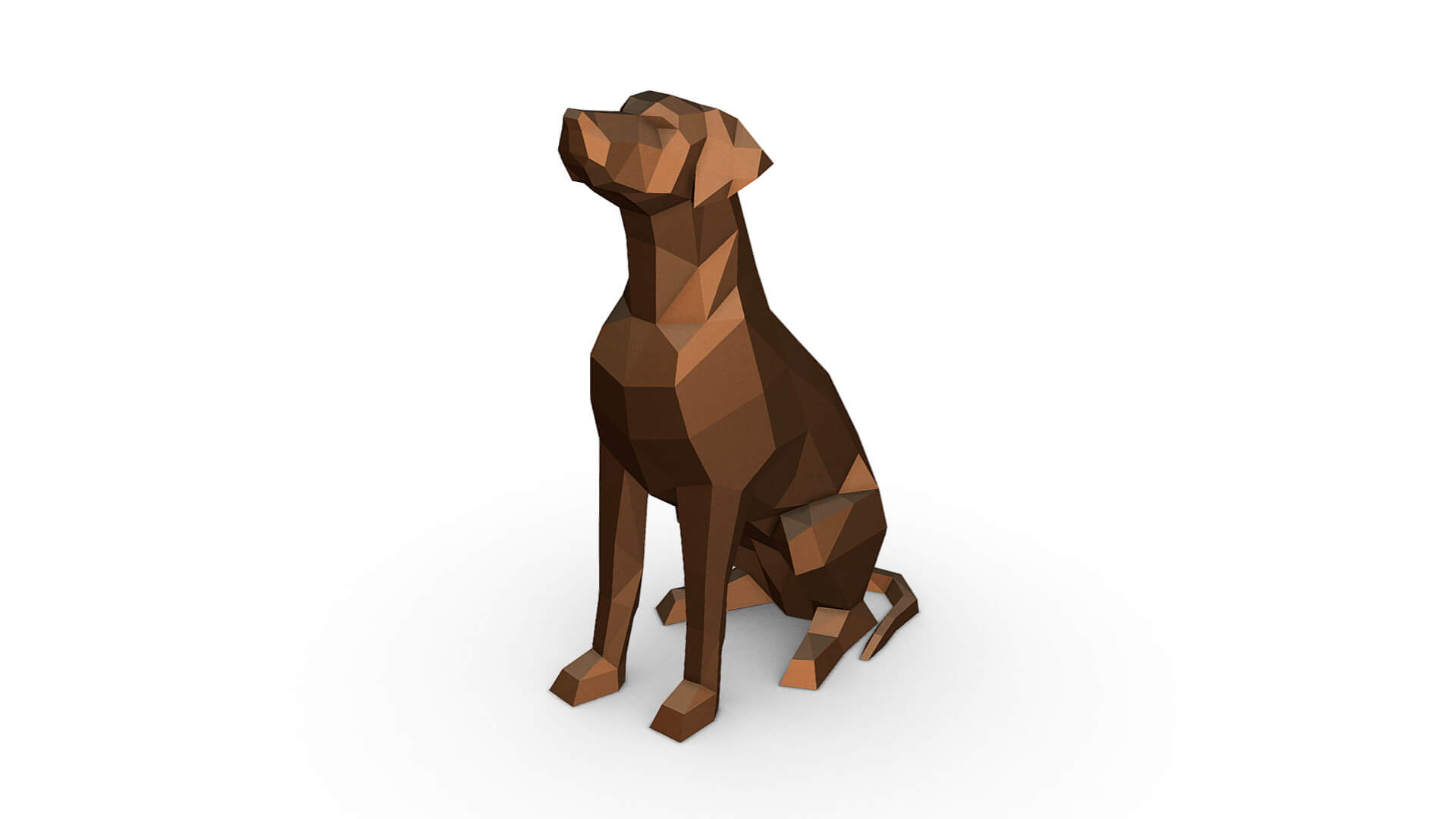 Low Poly Rhodesian Ridgeback - 3D Print Model by lowpoly_print