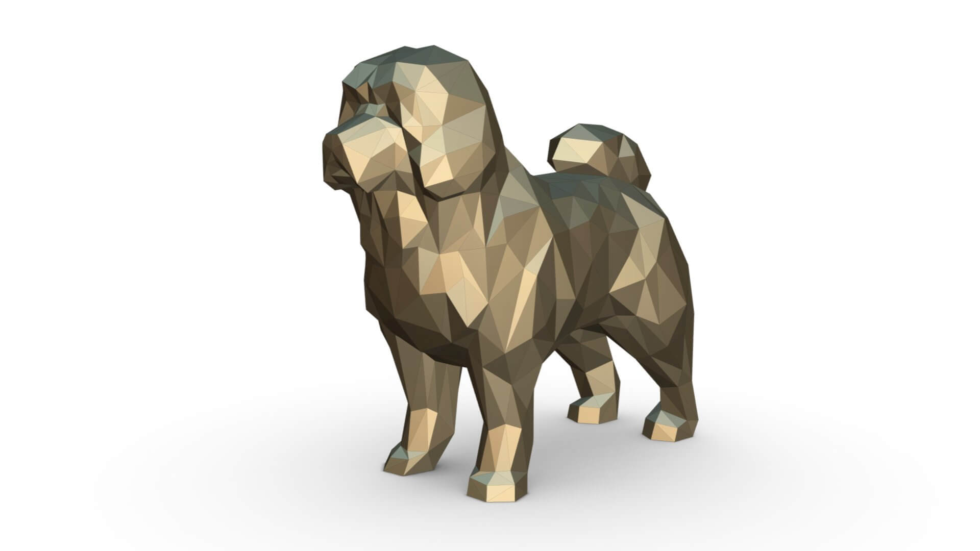 Low Poly Tibetan Mastiff - 3D Model by lowpoly_print